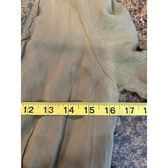 Ivy May Sage Green‎ V Neck Maxi Dress with Lace Detailing Size Medium - Picture 6 of 6